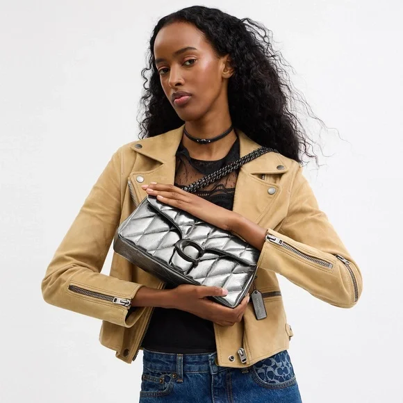 New! Quilted Tabby Shoulder Bag 26 With Anthracite! NWT - Picture 2 of 9